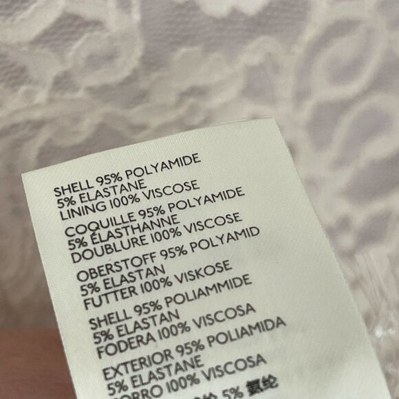 NEW Free People Pearl Lace Long Sleeve Faux Wrap Fitted Mini Dress Ivory - Picture 16 of 16